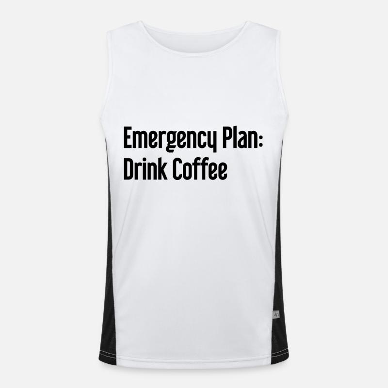 Kaffee-Notfallplan Funktionelles Kontrast-Tank Top für Männer 