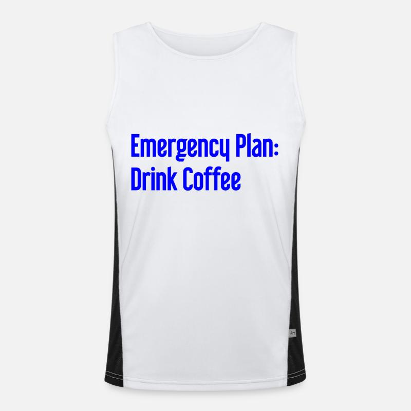 Coffee Contingency Plan - Men's Functional Contrast Tank Top  - white/black