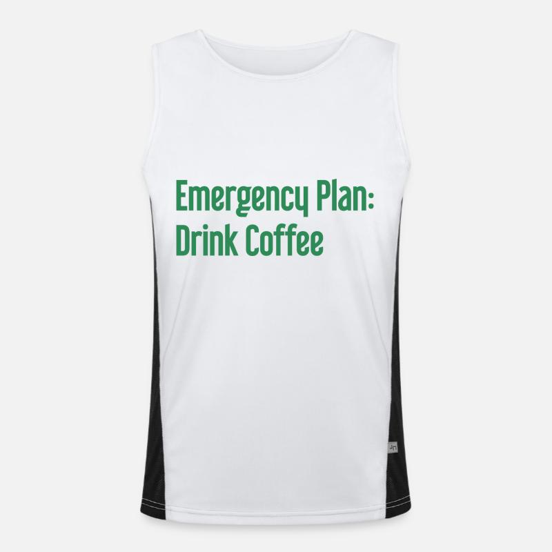 Coffee Contingency Plan - Men's Functional Contrast Tank Top  - white/black