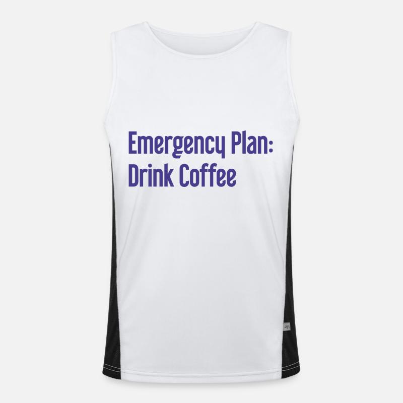 Coffee Contingency Plan - Men's Functional Contrast Tank Top  - white/black