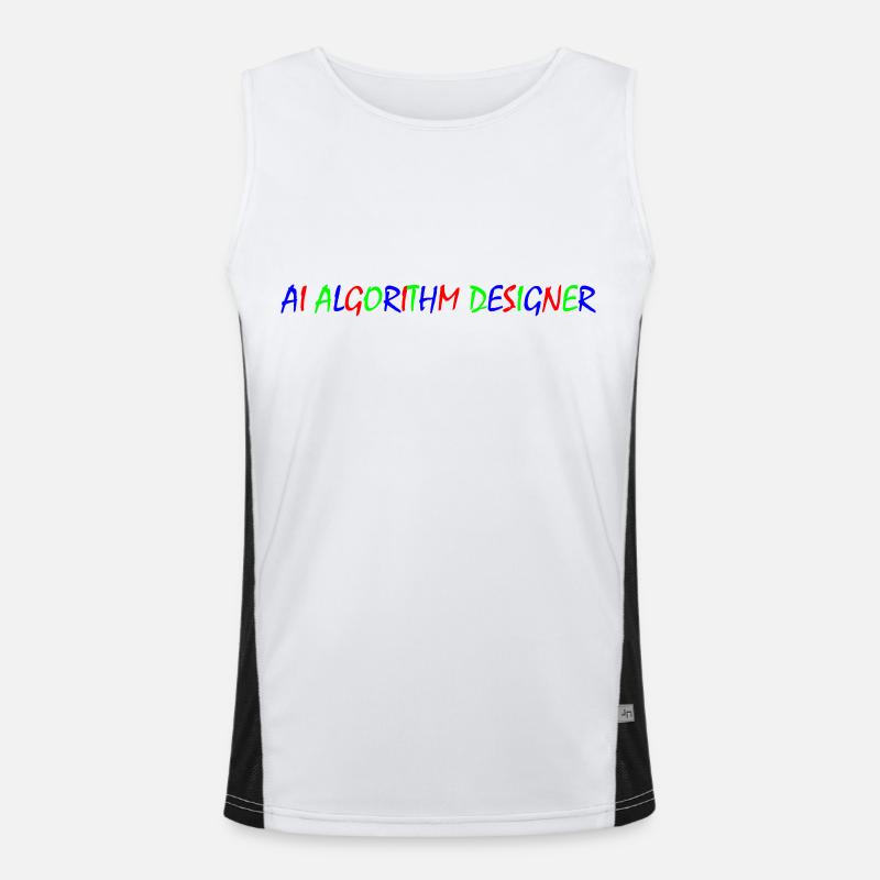 Algorithm Designer – Colorful Typography Men's Functional Contrast Tank Top 