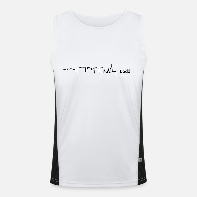 lodz skyline - Men's Functional Contrast Tank Top  - white/black
