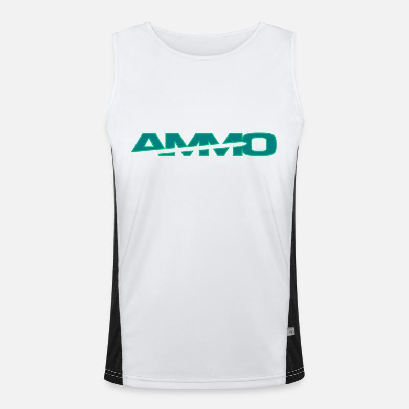 AMMO LOGO 14 - Men's Functional Contrast Tank Top  - white/black