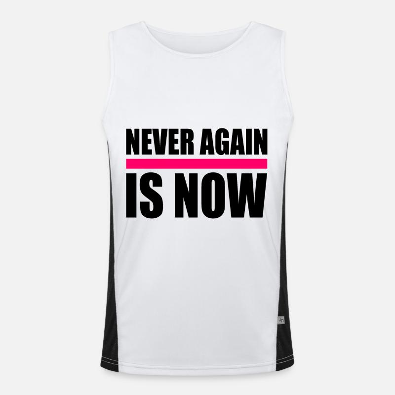 Never again is now Funktionelles Kontrast-Tank Top für Männer 