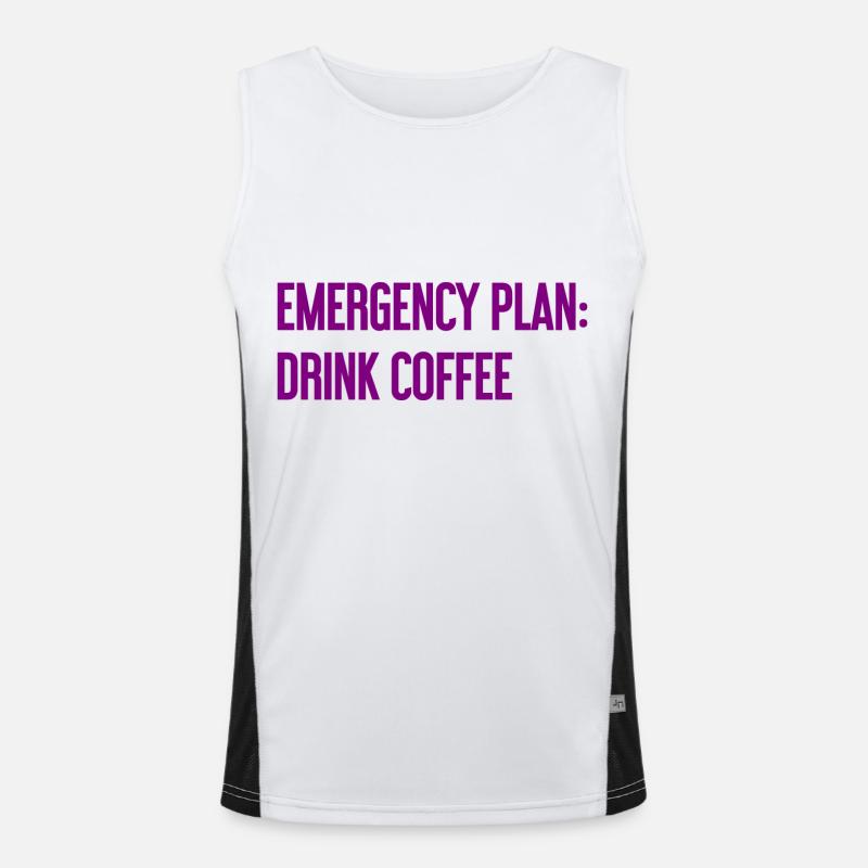 Coffee Contingency Plan - Men's Functional Contrast Tank Top  - white/black