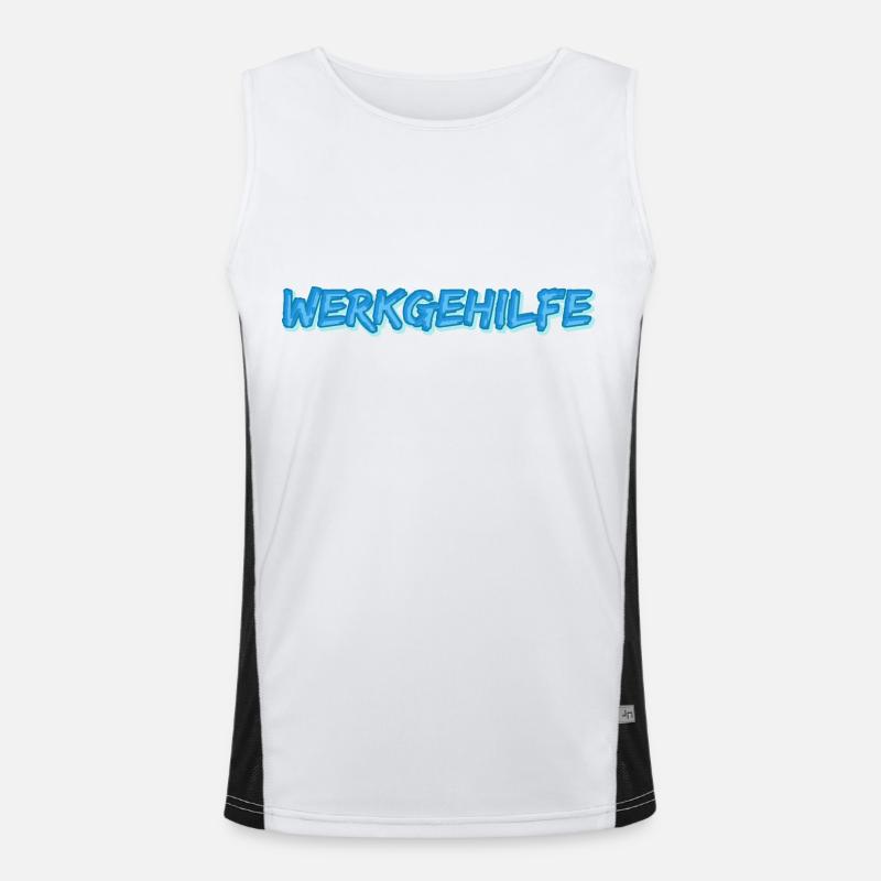 Gift for Assistant - Men's Functional Contrast Tank Top  - white/black