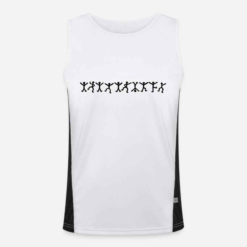 Dancing Men - Elementary - Men's Functional Contrast Tank Top  - white/black