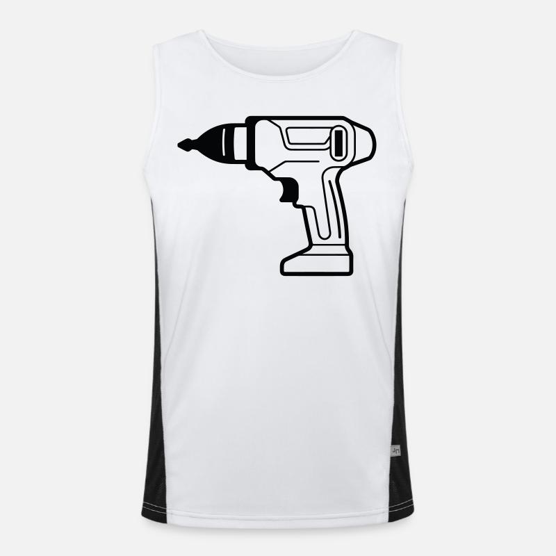 drill - Men's Functional Contrast Tank Top  - white/black