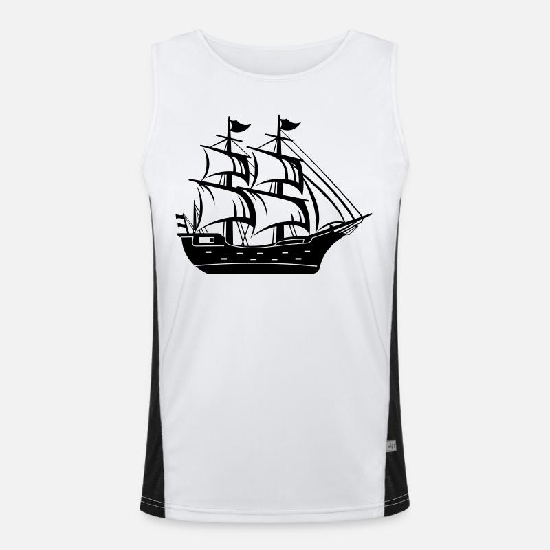 Pirate ship Men's Functional Contrast Tank Top 
