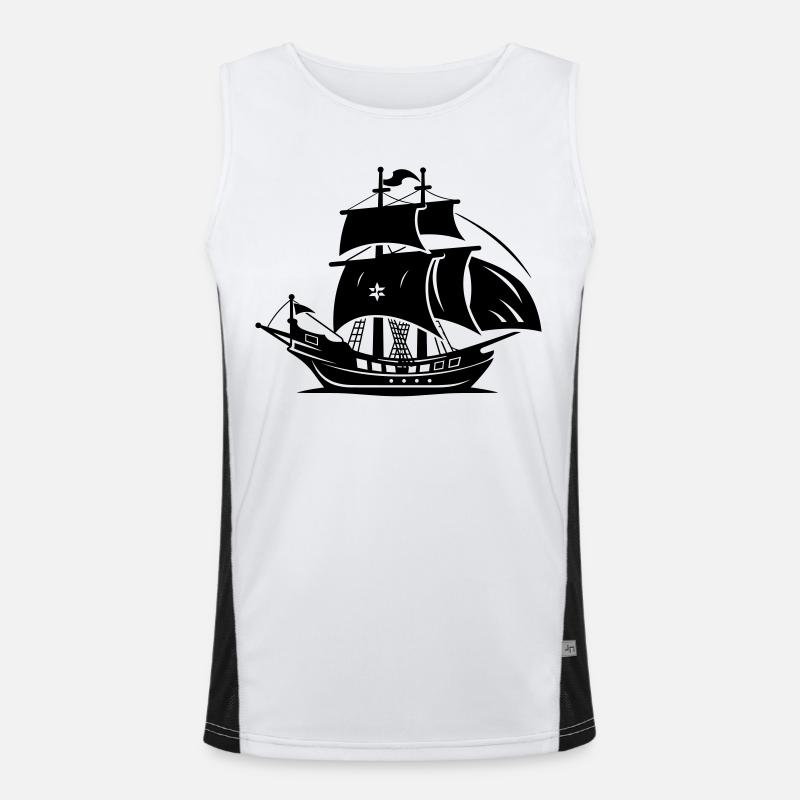 Piratenschiff Funktionelles Kontrast-Tank Top für Männer 