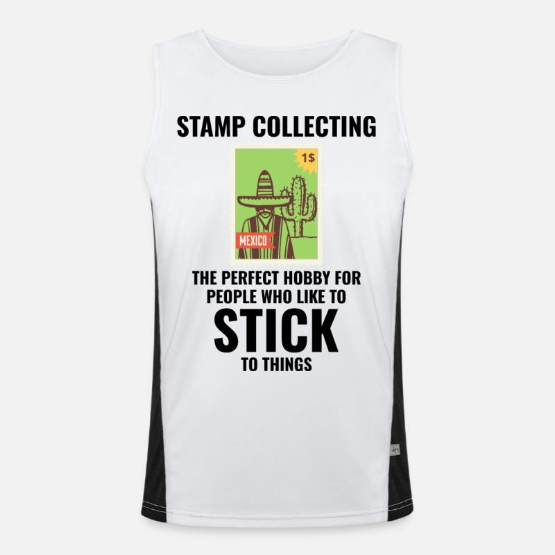 Stamp Collecting Collector Philatelist Men's Functional Contrast Tank Top 
