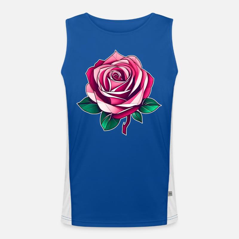 Rosa Rose III Funktionelles Kontrast-Tank Top für Männer 