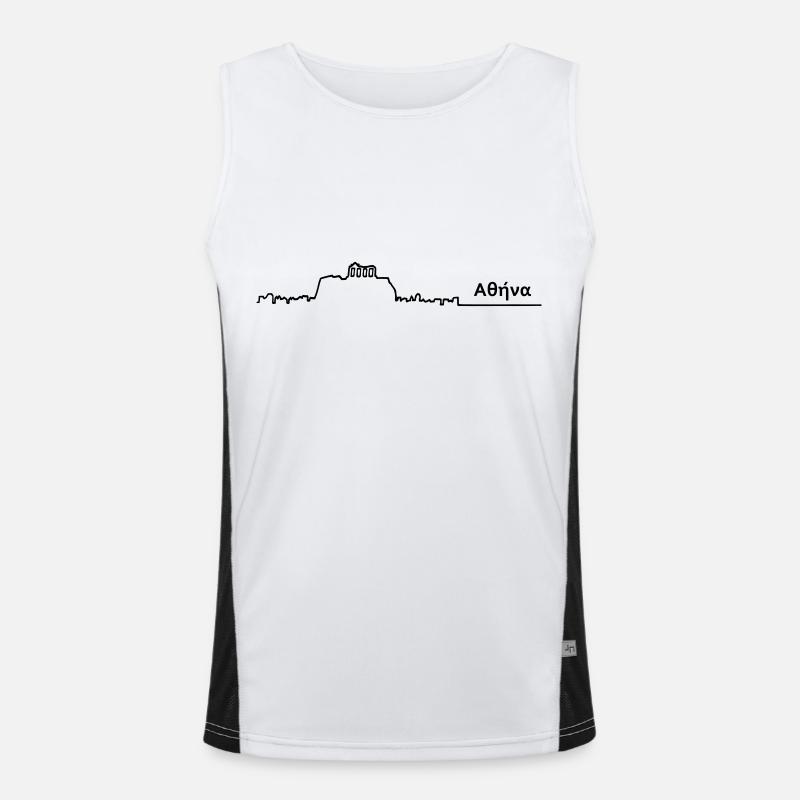 athens Αθήνα skyline Men's Functional Contrast Tank Top 