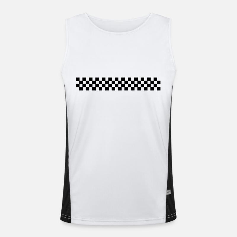 racing_flag_pattern_f1 Débardeur respirant contrasté Homme 