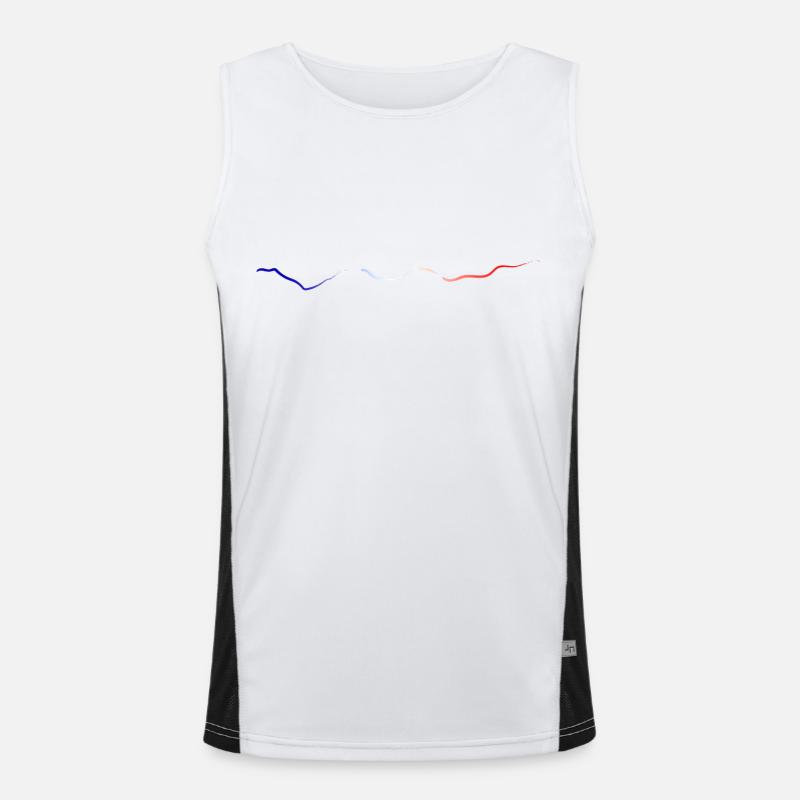 blue white red Men's Functional Contrast Tank Top 