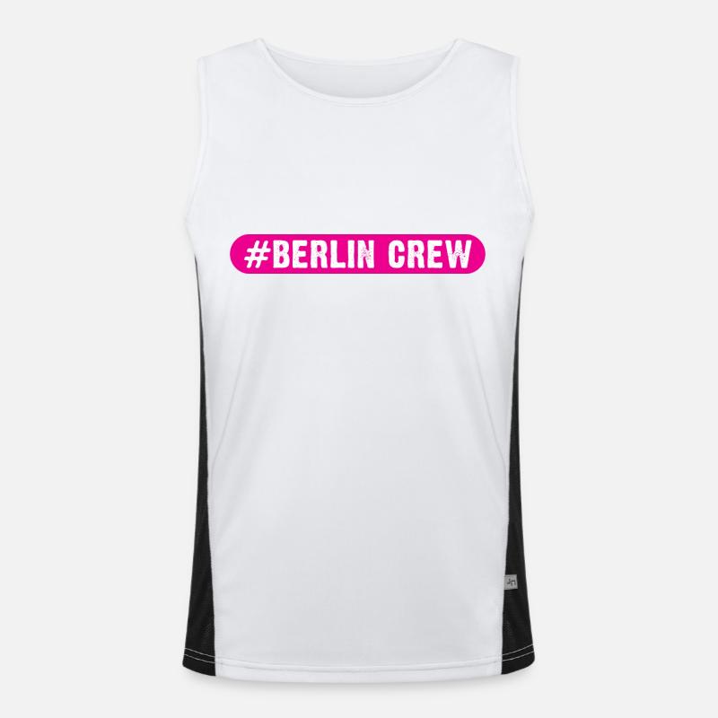 Berlin Crew - Men's Functional Contrast Tank Top - white/black