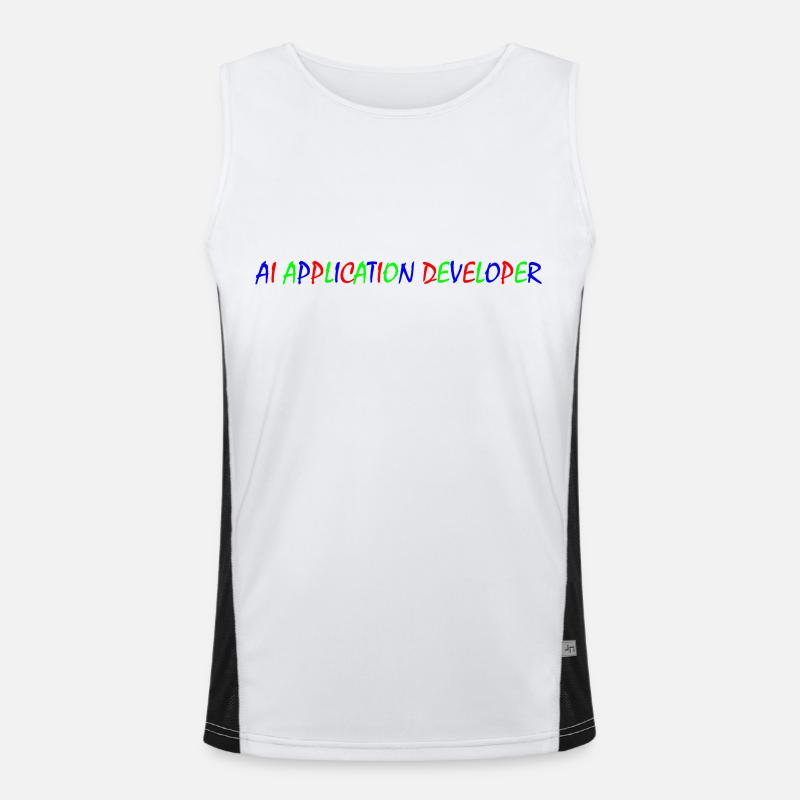 AI Application Developer – Colorful Typography Men's Functional Contrast Tank Top 