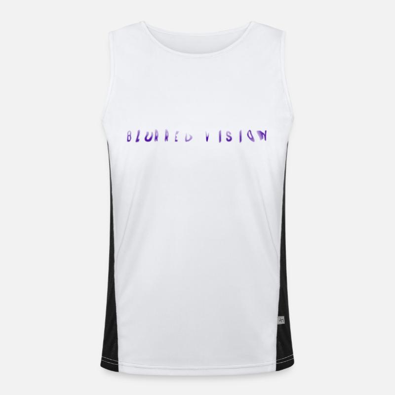 blurred vision - Men's Functional Contrast Tank Top - white/black