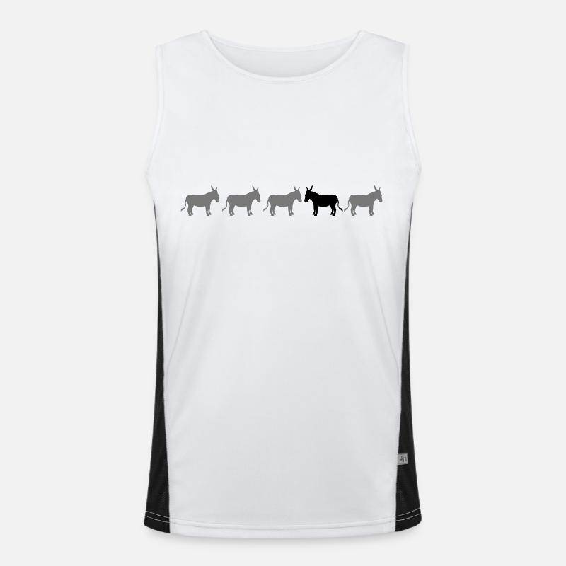 anders be different esel pferd pony klein packesel Funktionelles Kontrast-Tank Top für Männer 