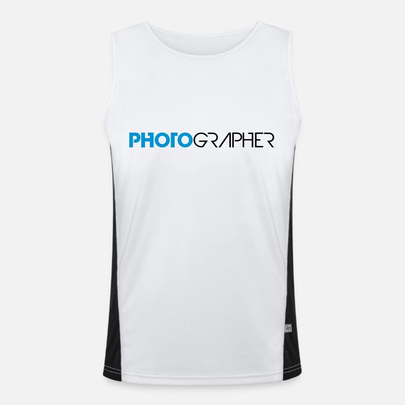Cool Text Design Photographer Men's Functional Contrast Tank Top 