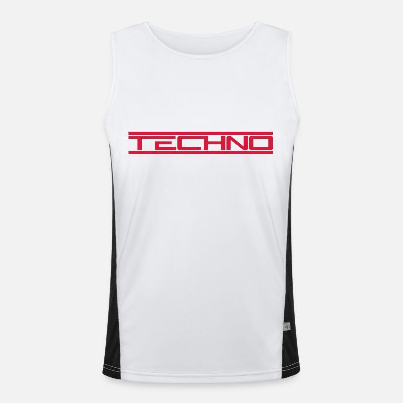 Rote Balken Techno Funktionelles Kontrast-Tank Top für Männer 