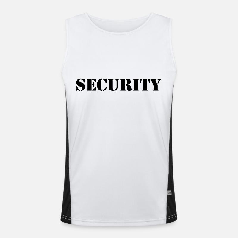 Security - Men's Functional Contrast Tank Top  - white/black