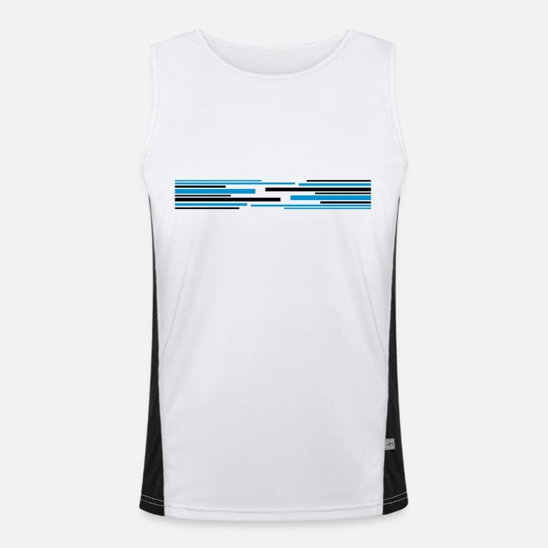 Many lines pattern - Men's Functional Contrast Tank Top  - white/black