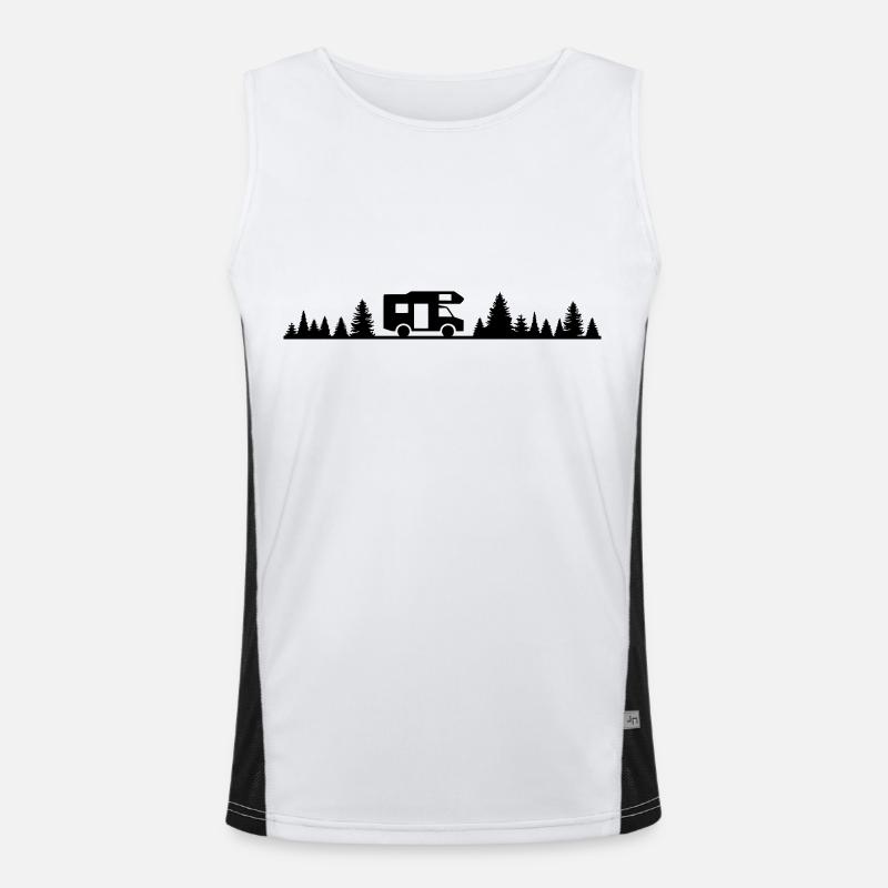 Freizeit - Wohnmobil Wald Funktionelles Kontrast-Tank Top für Männer 