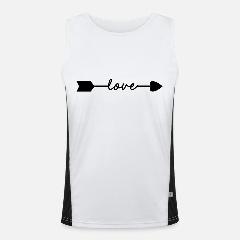 Love - Men's Functional Contrast Tank Top - white/black