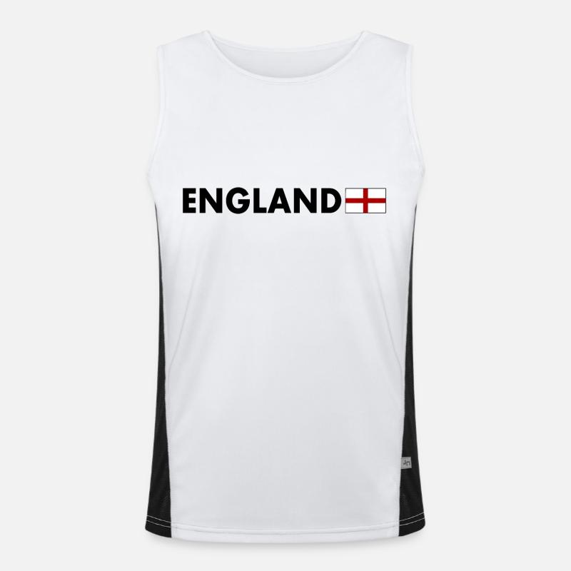 England - Men's Functional Contrast Tank Top  - white/black