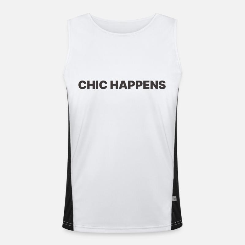 CHIC HAPPENS - Men's Functional Contrast Tank Top - white/black