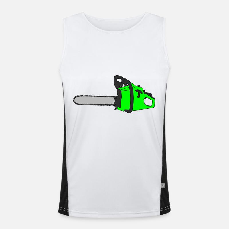 chainsaw - Men's Functional Contrast Tank Top  - white/black