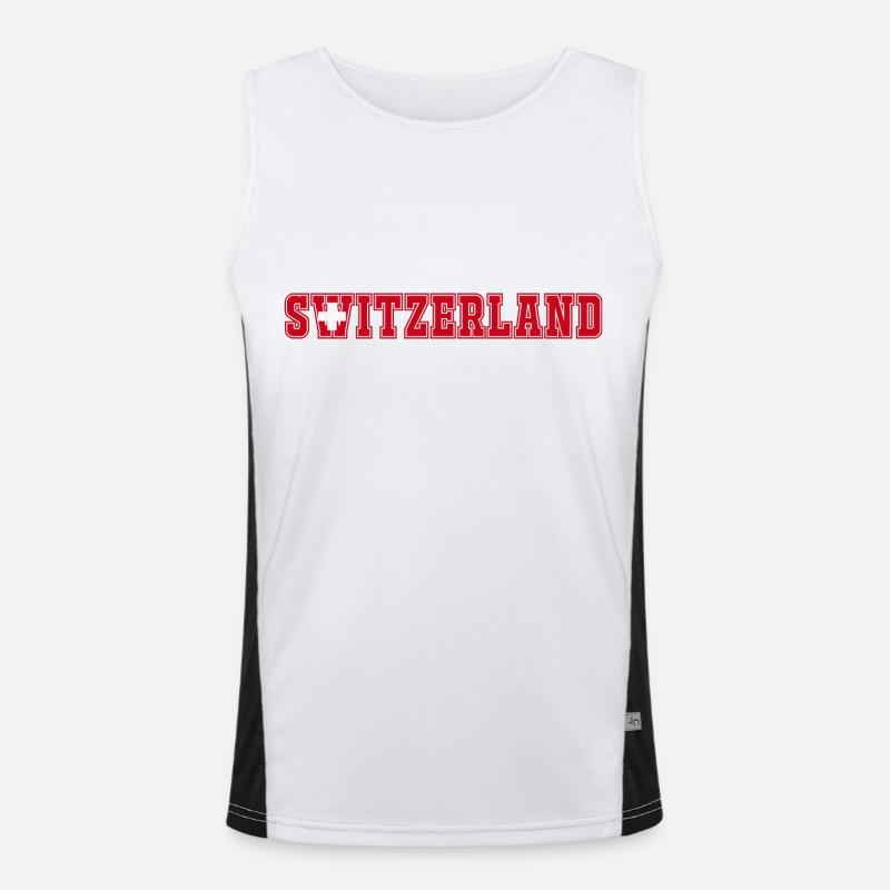 Switzerland - Men's Functional Contrast Tank Top  - white/black