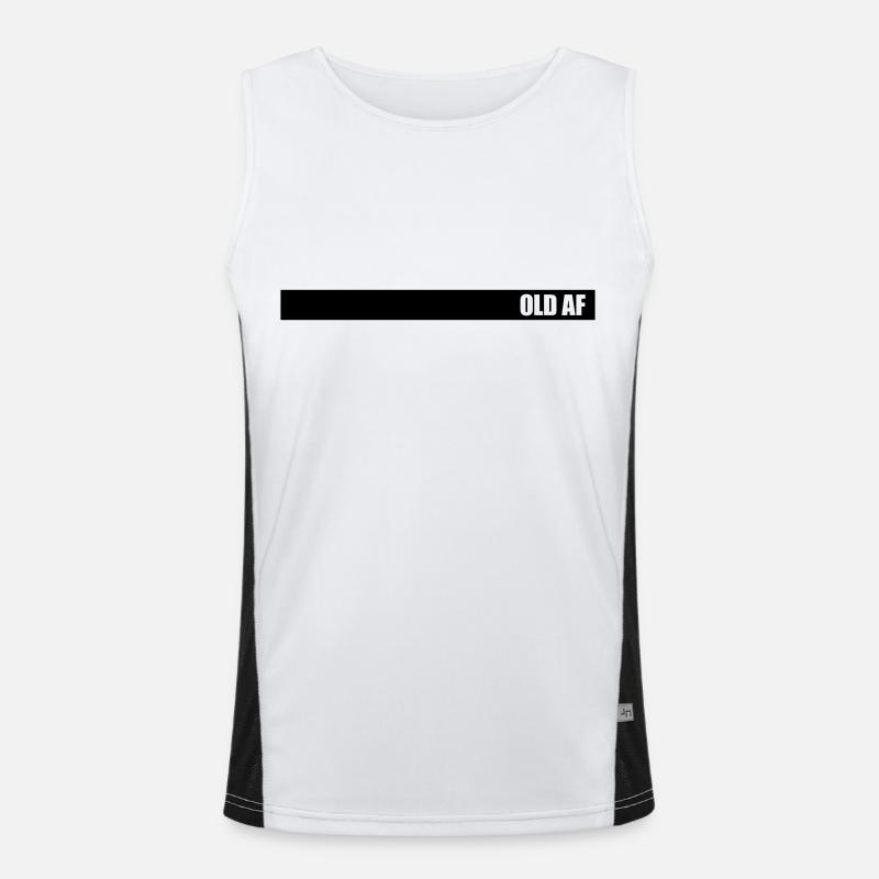 old AF Text Logo - Men's Functional Contrast Tank Top  - white/black