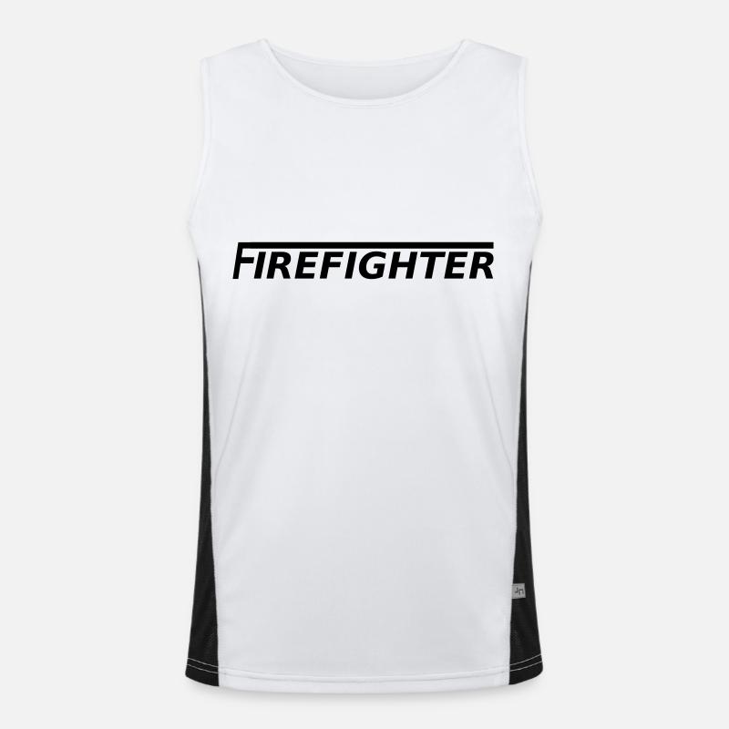 Firefighter - Men's Functional Contrast Tank Top - white/black