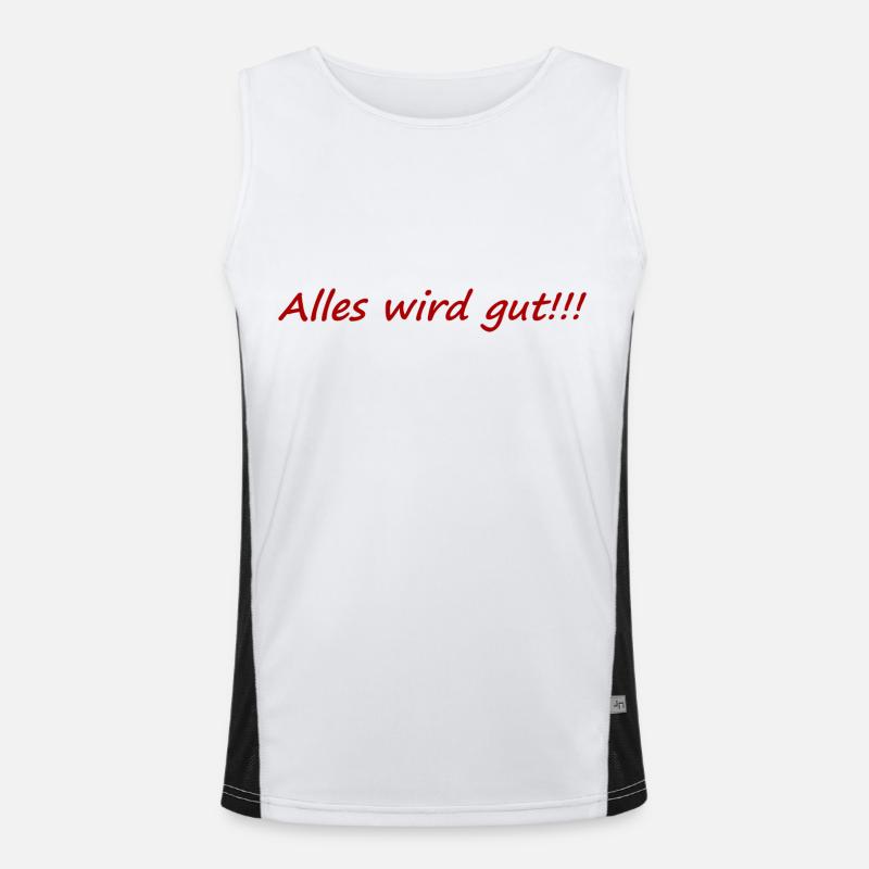 Alles wird gut,positiv,aufheiternd,gute laune, Funktionelles Kontrast-Tank Top für Männer 