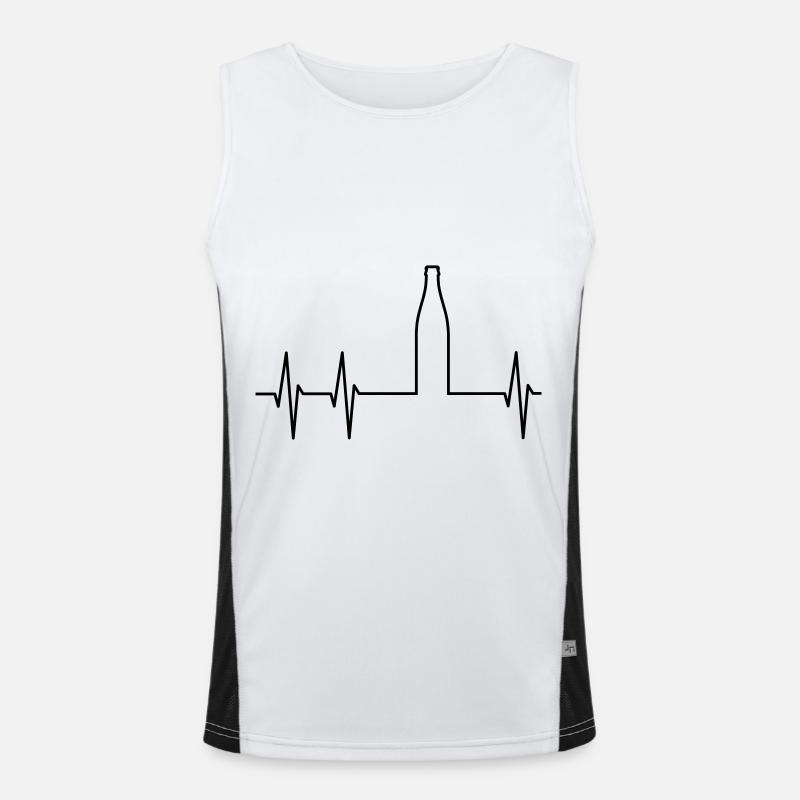 Elektrokardiogramm mit einer Bierflasche Funktionelles Kontrast-Tank Top für Männer 