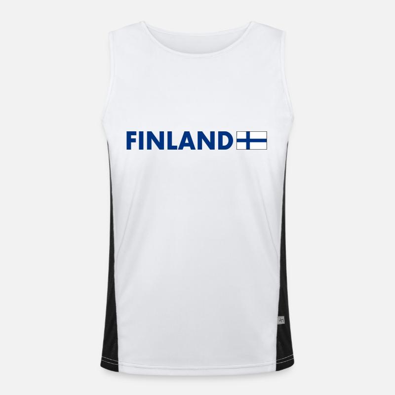 Finland - Men's Functional Contrast Tank Top  - white/black