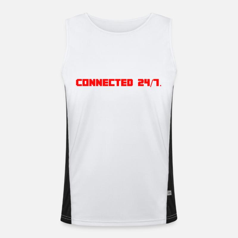 Connected 24 7 Red Männer, Herren, Man Stil Funktionelles Kontrast-Tank Top für Männer 