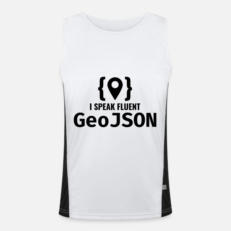 GeoJSON Entwickler Programmierer Programmierer GIS Mapping Funktionelles Kontrast-Tank Top für Männer 