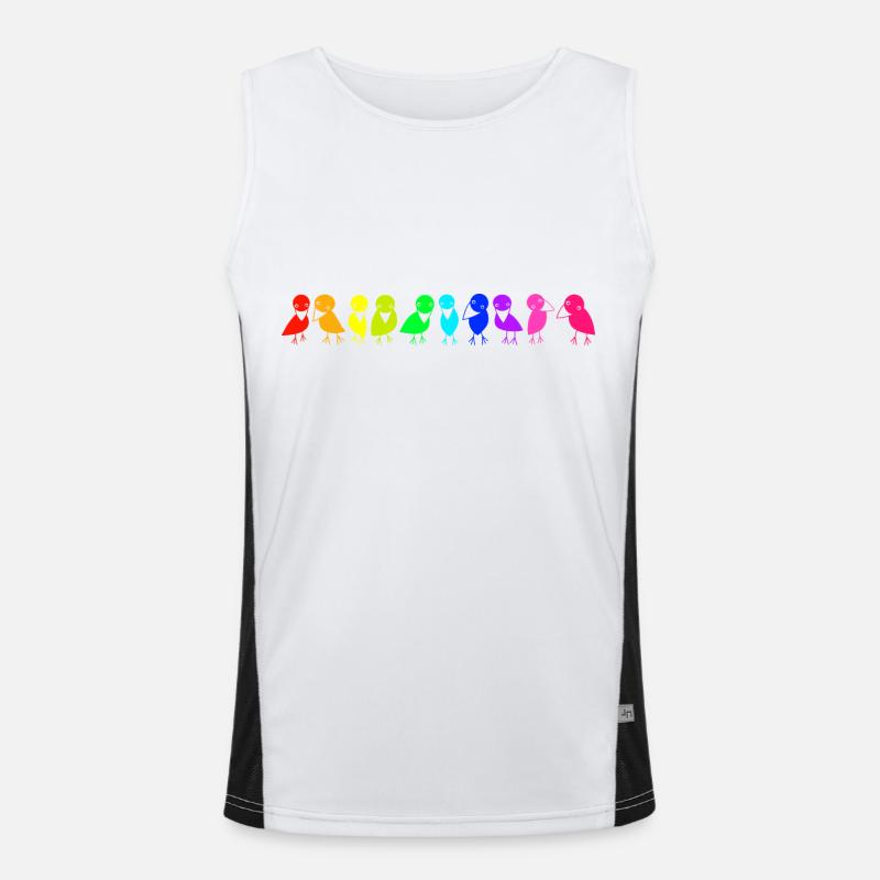 rangée colorée de corbeaux d’oiseaux Débardeur respirant contrasté Homme 