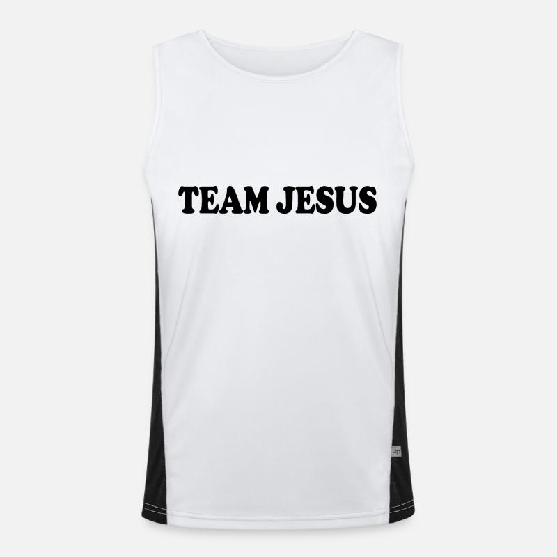 Team jesus - Men's Functional Contrast Tank Top  - white/black