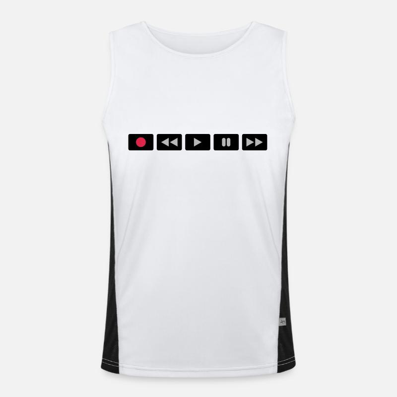 Oldschool Videocontrol - Men's Functional Contrast Tank Top  - white/black