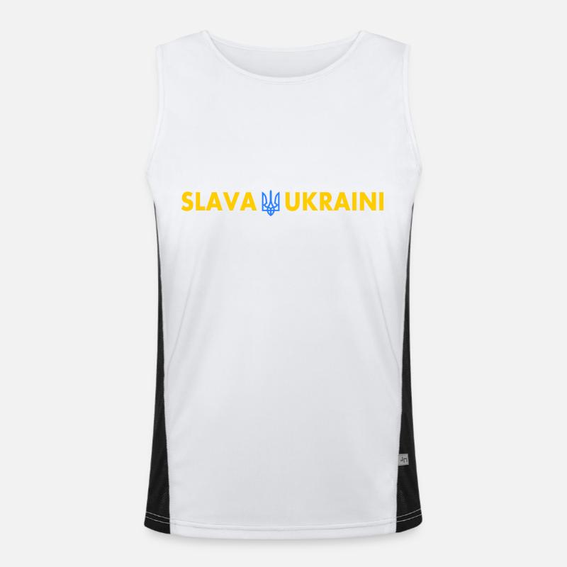 Slava ukraini Funktionelles Kontrast-Tank Top für Männer 