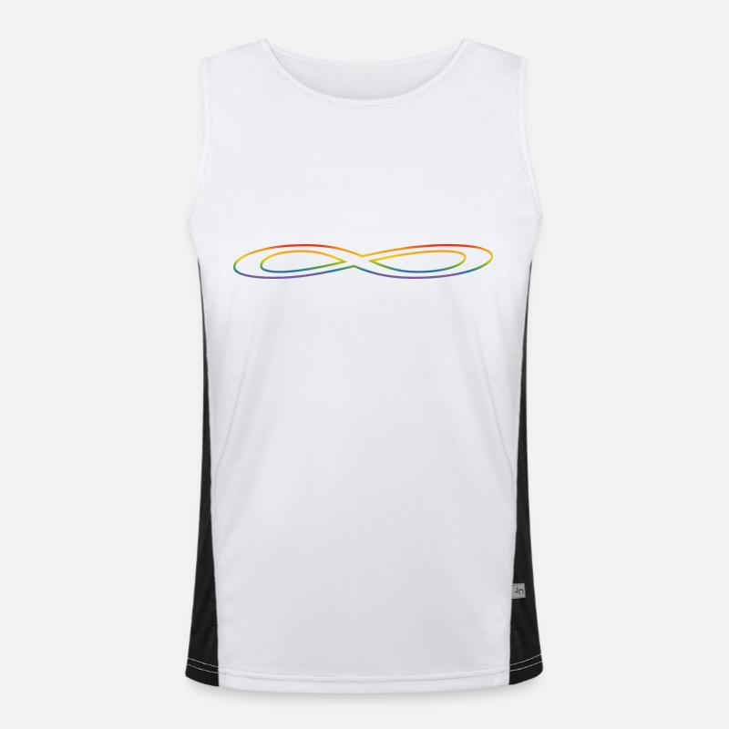 Regenbogen Unendlichkeit Funktionelles Kontrast-Tank Top für Männer 