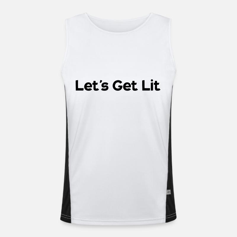 lets´s get lit - Men's Functional Contrast Tank Top  - white/black