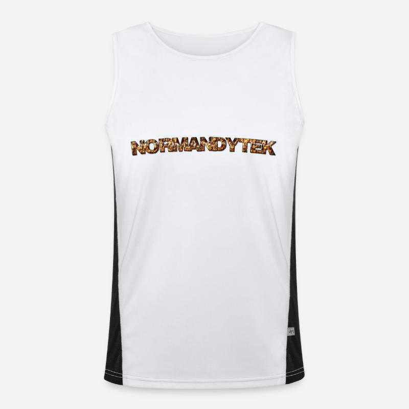 Normandytek script - Men's Functional Contrast Tank Top  - white/black