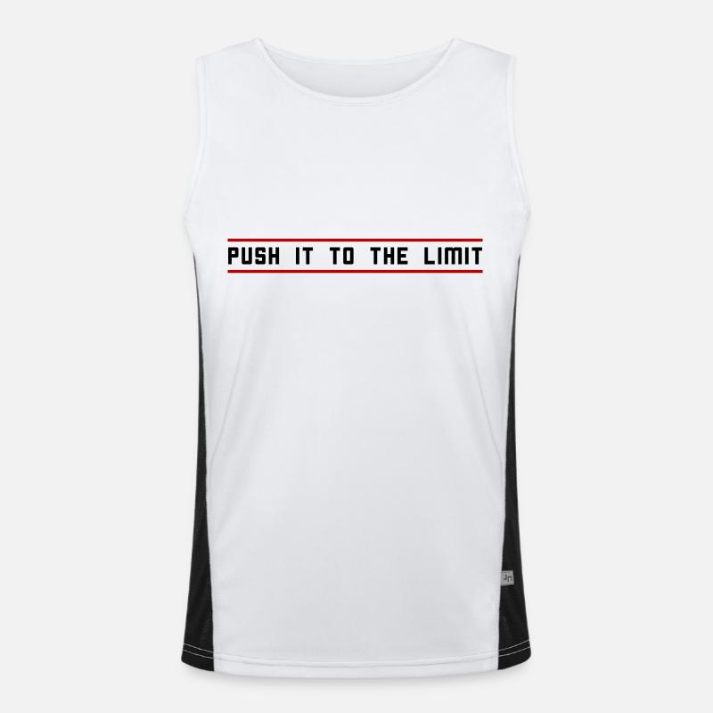Push it to the limit - Men's Functional Contrast Tank Top  - white/black