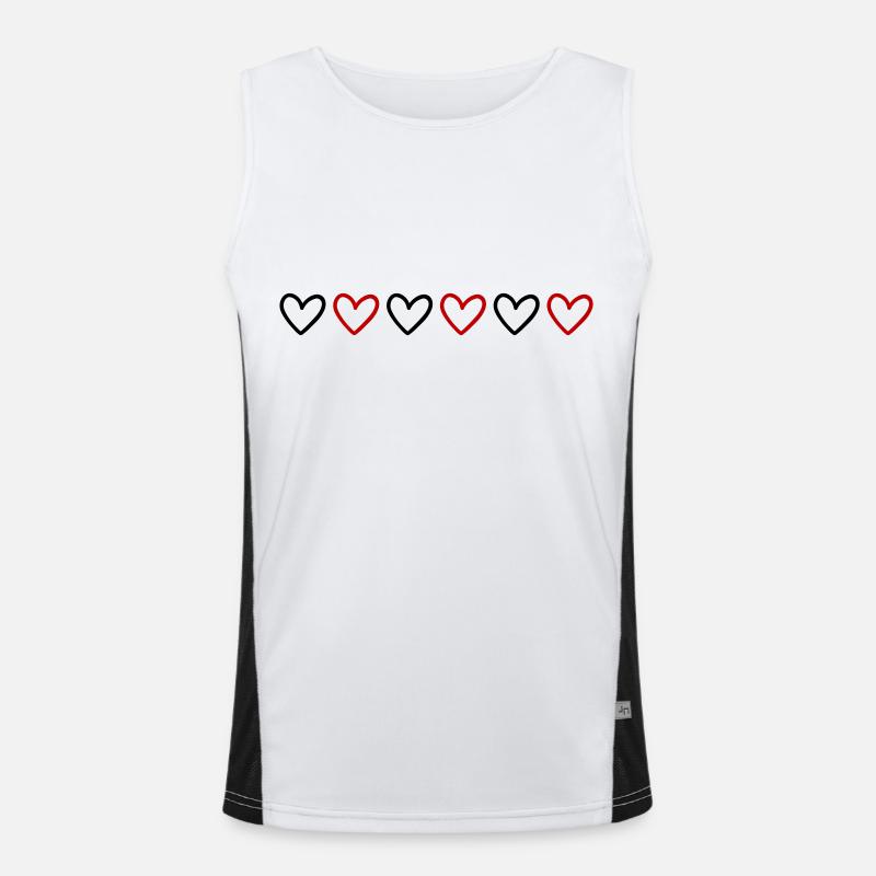 Hearts Line Icon - Men's Functional Contrast Tank Top - white/black