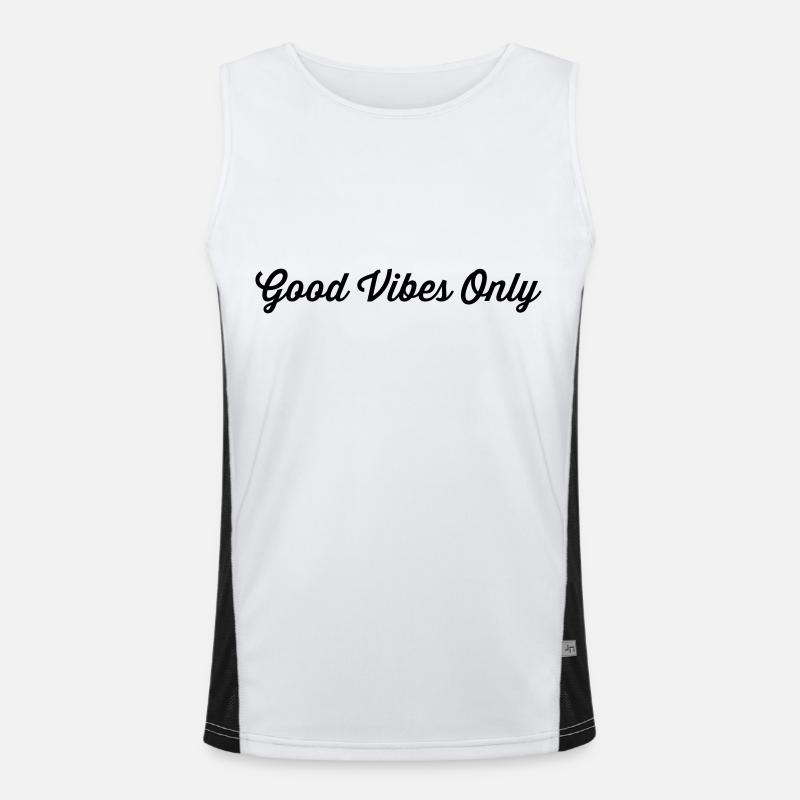 Good Vibes Only - Men's Functional Contrast Tank Top  - white/black